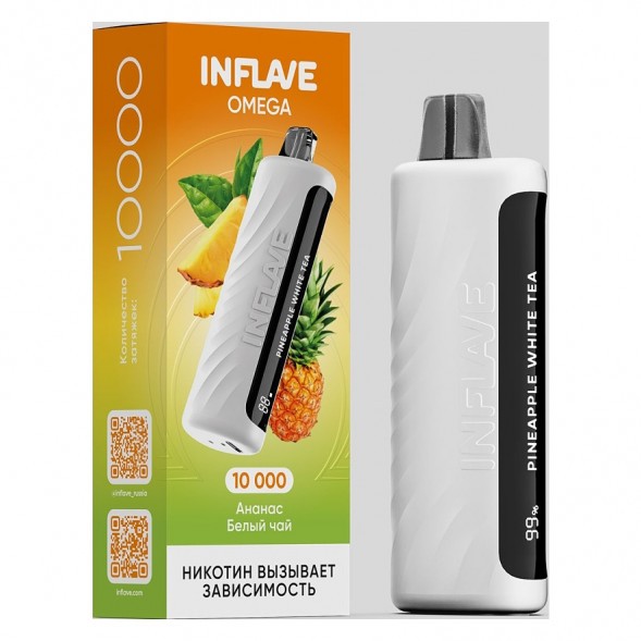 INFLAVE OMEGA - Ананас Белый Чай (Pineapple White Tea, 10000 затяжек)